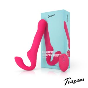 Teazers Strapless Strap On Vibrator - Roze Kopen